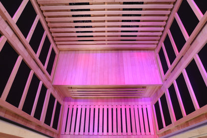 Blisspod | Venetian | Sauna intérieur à spectre complet en pruche du Canada de qualité supérieure à faible champ électromagnétique | 10 radiateurs | Chromothérapie et réflexologie | 2 personnes