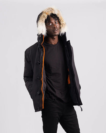 Outdoor Survival Canada Men's Nyik -40 Down Parka, Orca Black, X-Large - ON DISPLAY