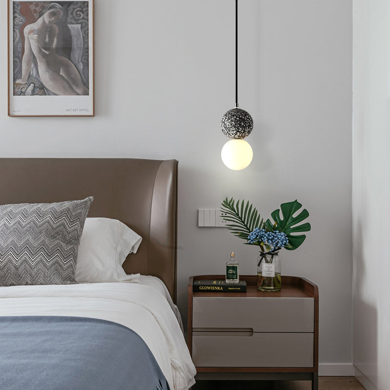 Terrazzo Glass Pendant Light - Modern Nordic Cement Chandelier for Restaurant Bar