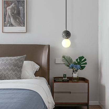 Terrazzo Glass Pendant Light - Modern Nordic Cement Chandelier for Restaurant Bar