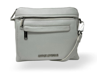 White Leather Small Crossbody Bag, Brigitte