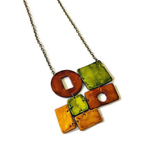 Fall Jewelry Set with Bold Chunky Statement Necklace & Long Geometric Earrings