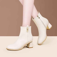 Bottines à sequins pour femmes – Bottines tendance à bout pointu, talon épais et fermeture éclair latérale