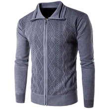 Men's Thickened Cotton Cardigan Zipper Lapel Sweater