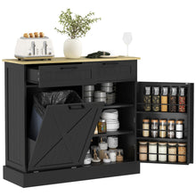 Meuble à poubelle basculant de 38 litres – Rangement dissimulé pour poubelle avec 2 tiroirs (Livraison aux États-Unis et au Canada uniquement)