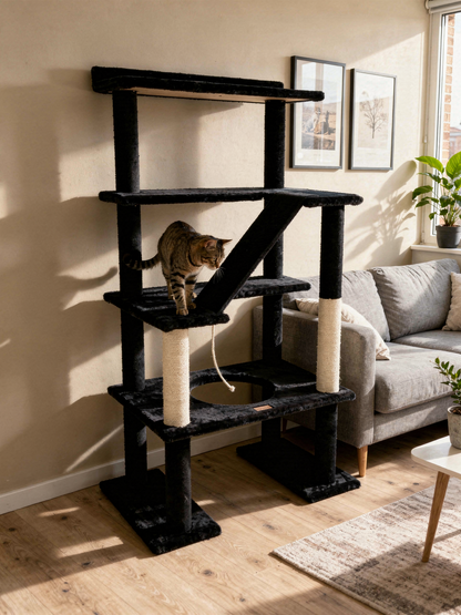 Arbre à chat Maine Coon 65" - Tour à chat à 5 niveaux
