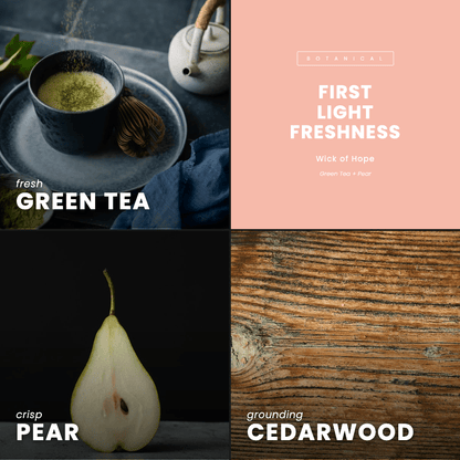 First Light Freshness Candle | Green Tea + Pear