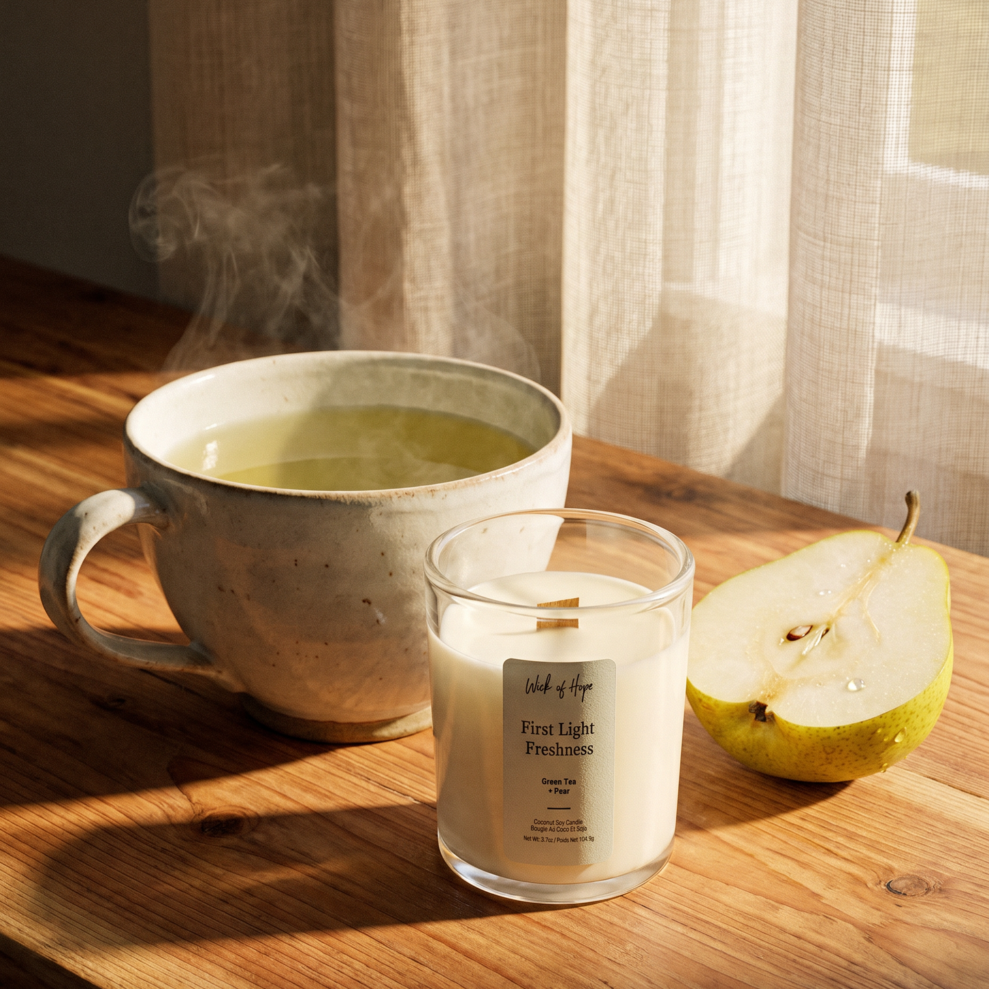 First Light Freshness Candle | Green Tea + Pear