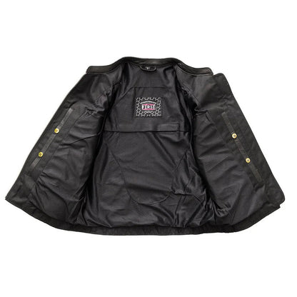 Blouson moto en cuir pour femme. Cuir de vachette léger avec poches pour protections