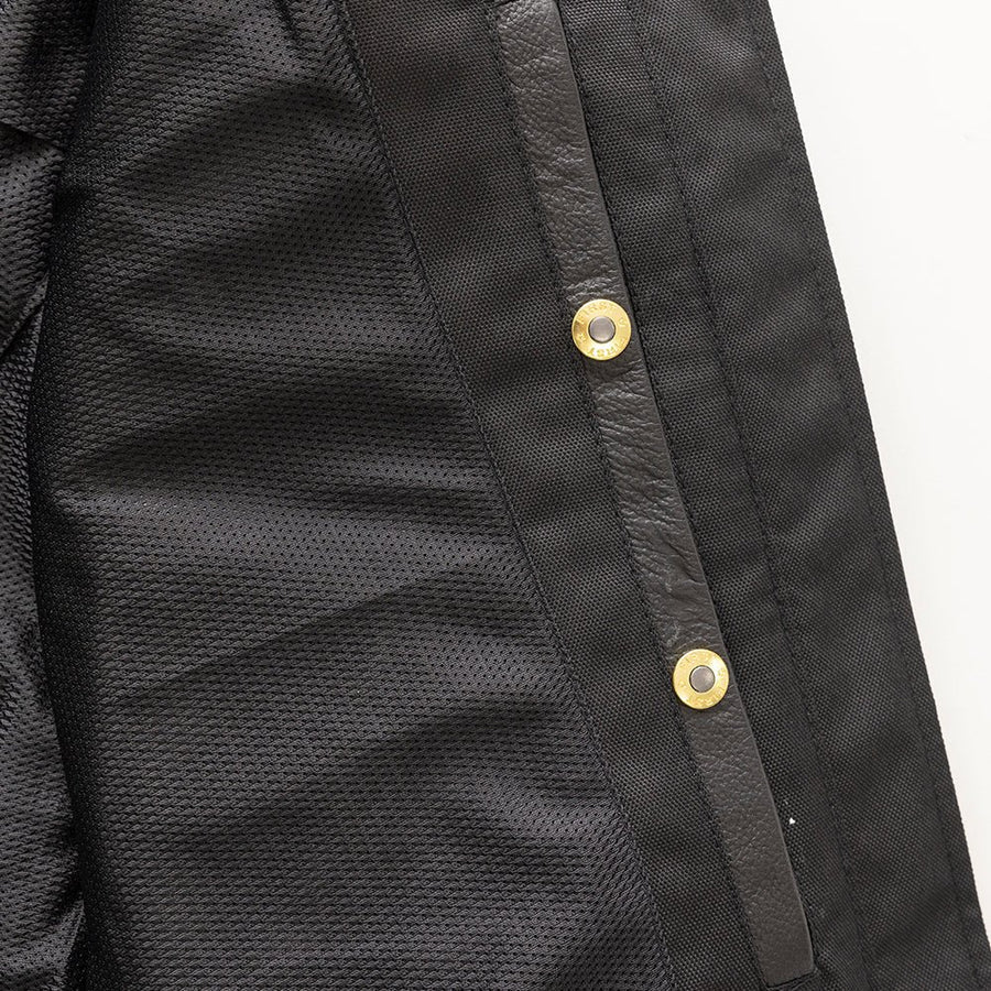 Blouson moto en cuir pour femme. Cuir de vachette léger avec poches pour protections