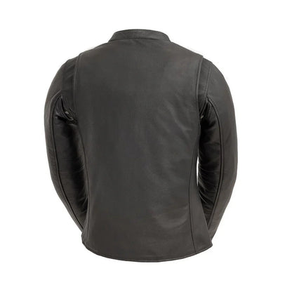 Blouson moto en cuir pour femme. Cuir de vachette léger avec poches pour protections