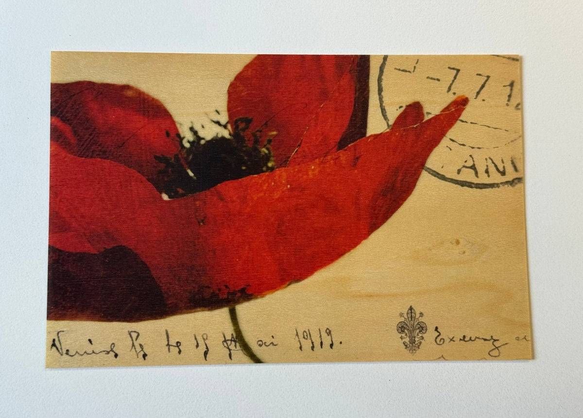 Wood Postcard - Flower 1919
