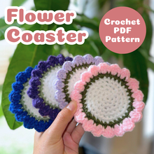 Crochet Flower Coaster Pattern PDF Download Beginner Friendly
