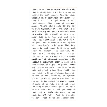 Typewriter Sign - Food Lovers