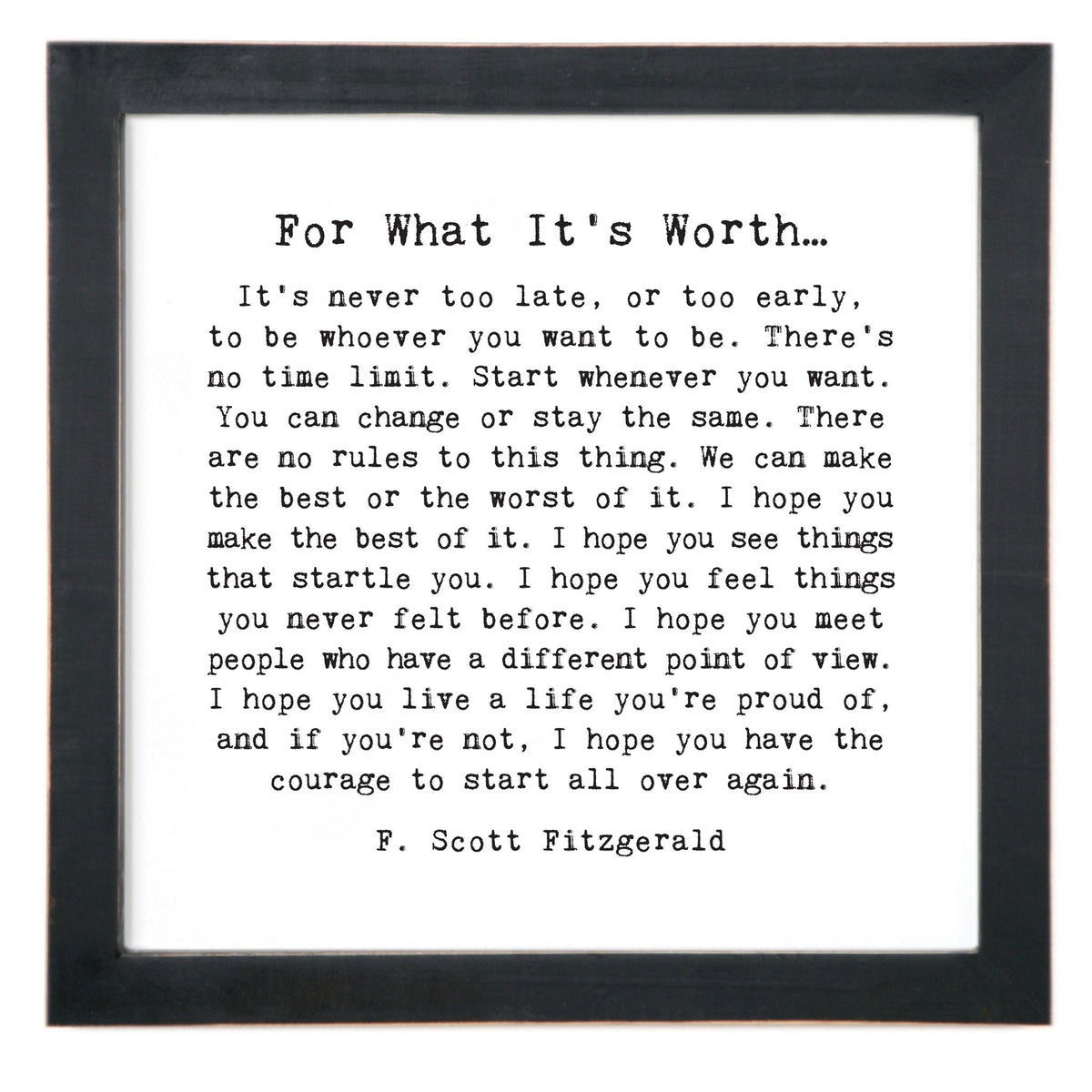 Framed Words - For What It's Worth