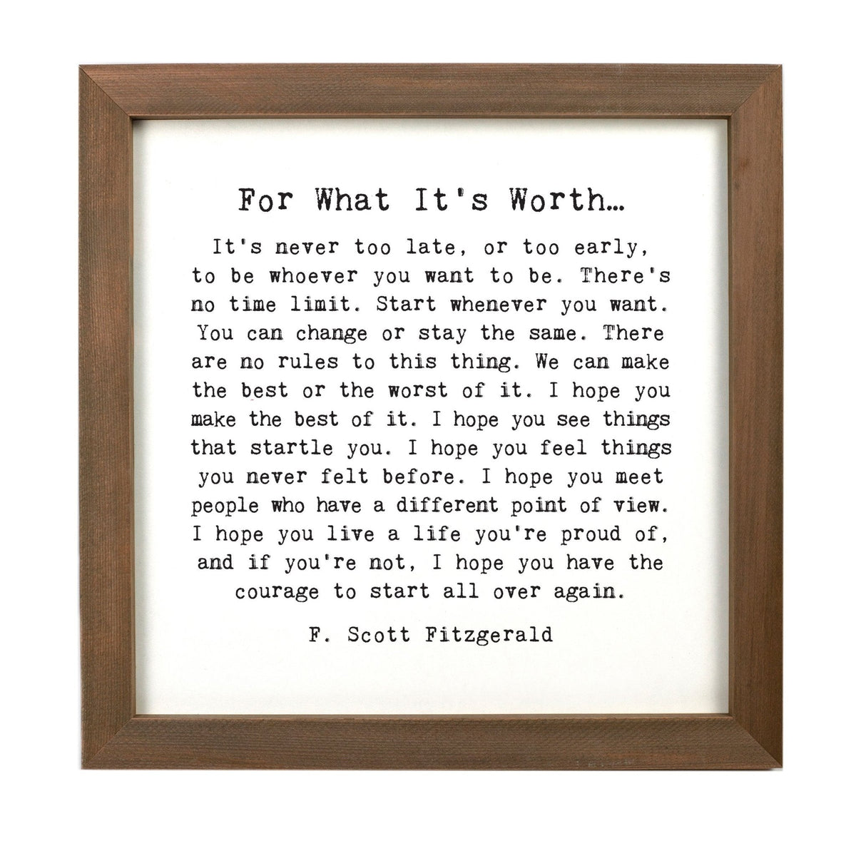 Framed Words - For What It's Worth
