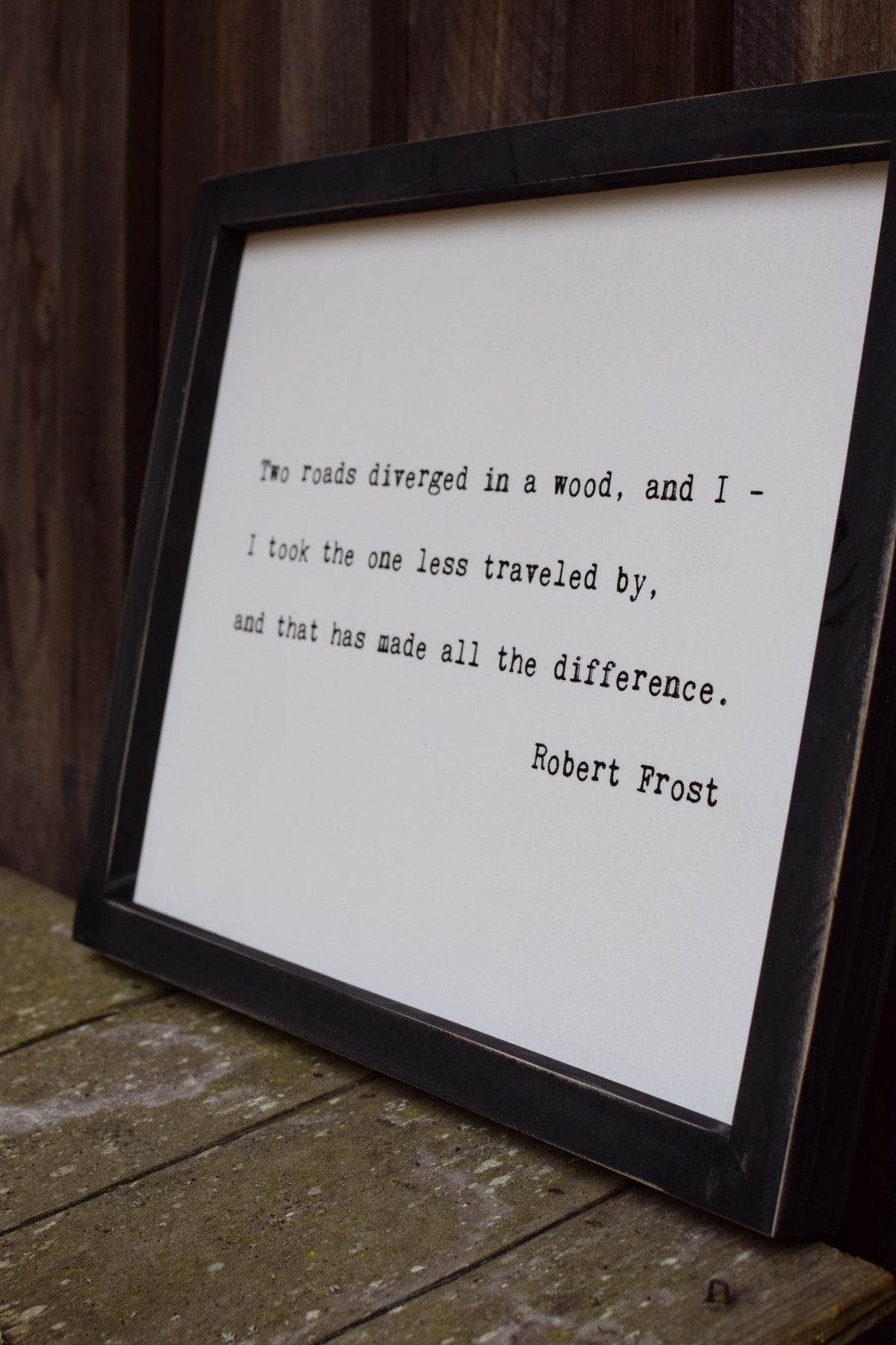 Framed Words - Two Roads Diverged