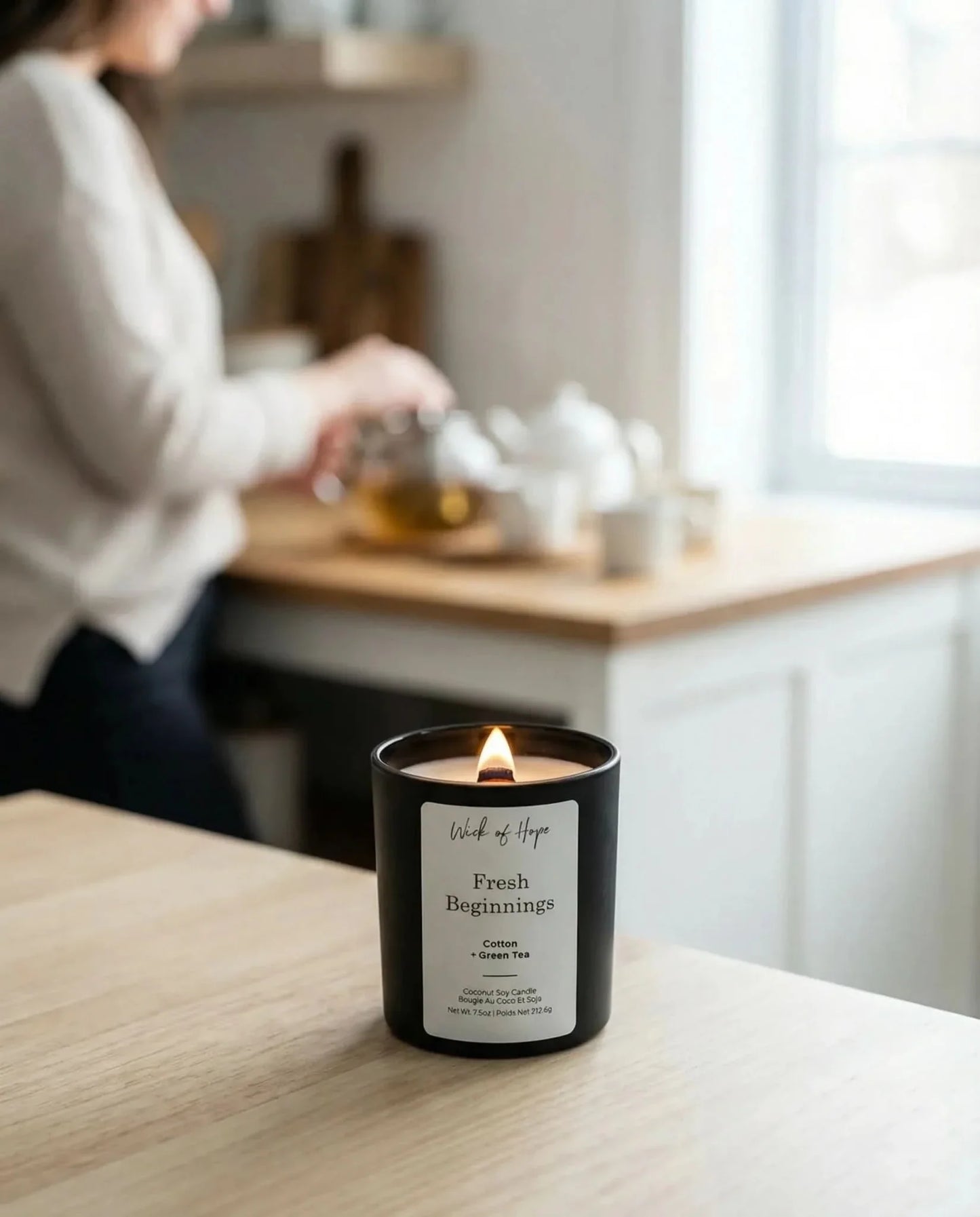 Fresh Beginnings Candle | Cotton + Green Tea