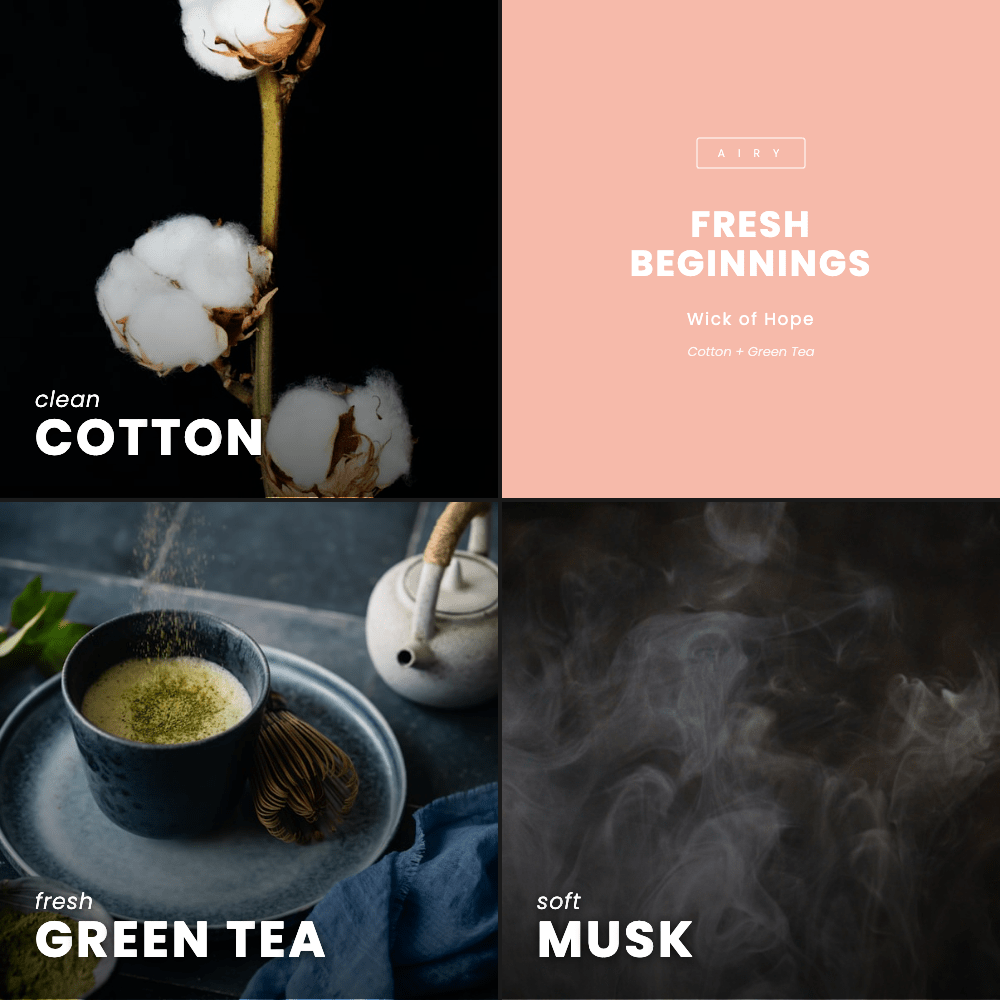 Fresh Beginnings Candle | Cotton + Green Tea