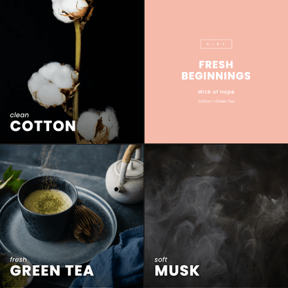 Fresh Beginnings Candle | Cotton + Green Tea