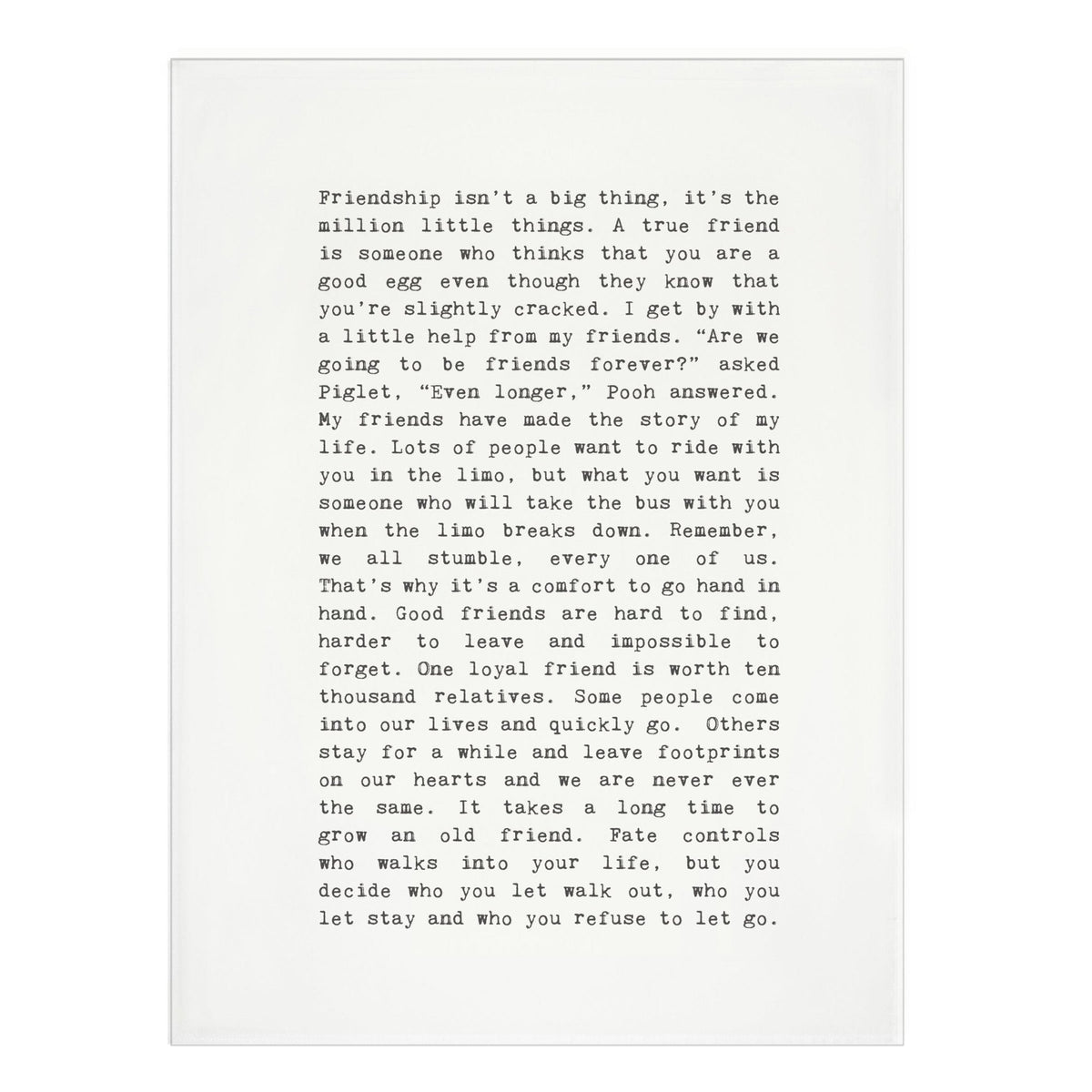 Tea Towel - Typewriter - Friendship
