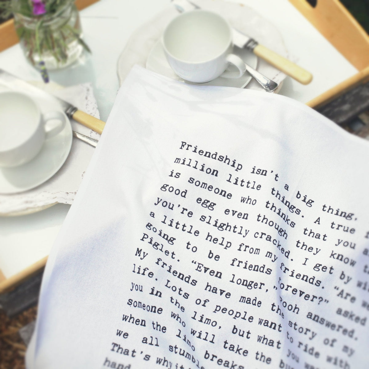 Tea Towel - Typewriter - Friendship