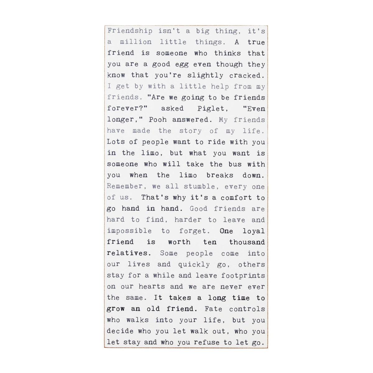 Typewriter Sign - Friendship