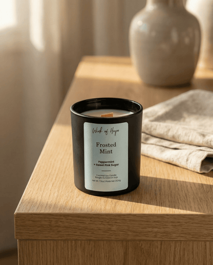 Frosted Mint Candle | Peppermint + Sweet Pink Sugar