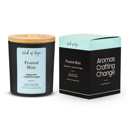 Frosted Mint Candle | Peppermint + Sweet Pink Sugar