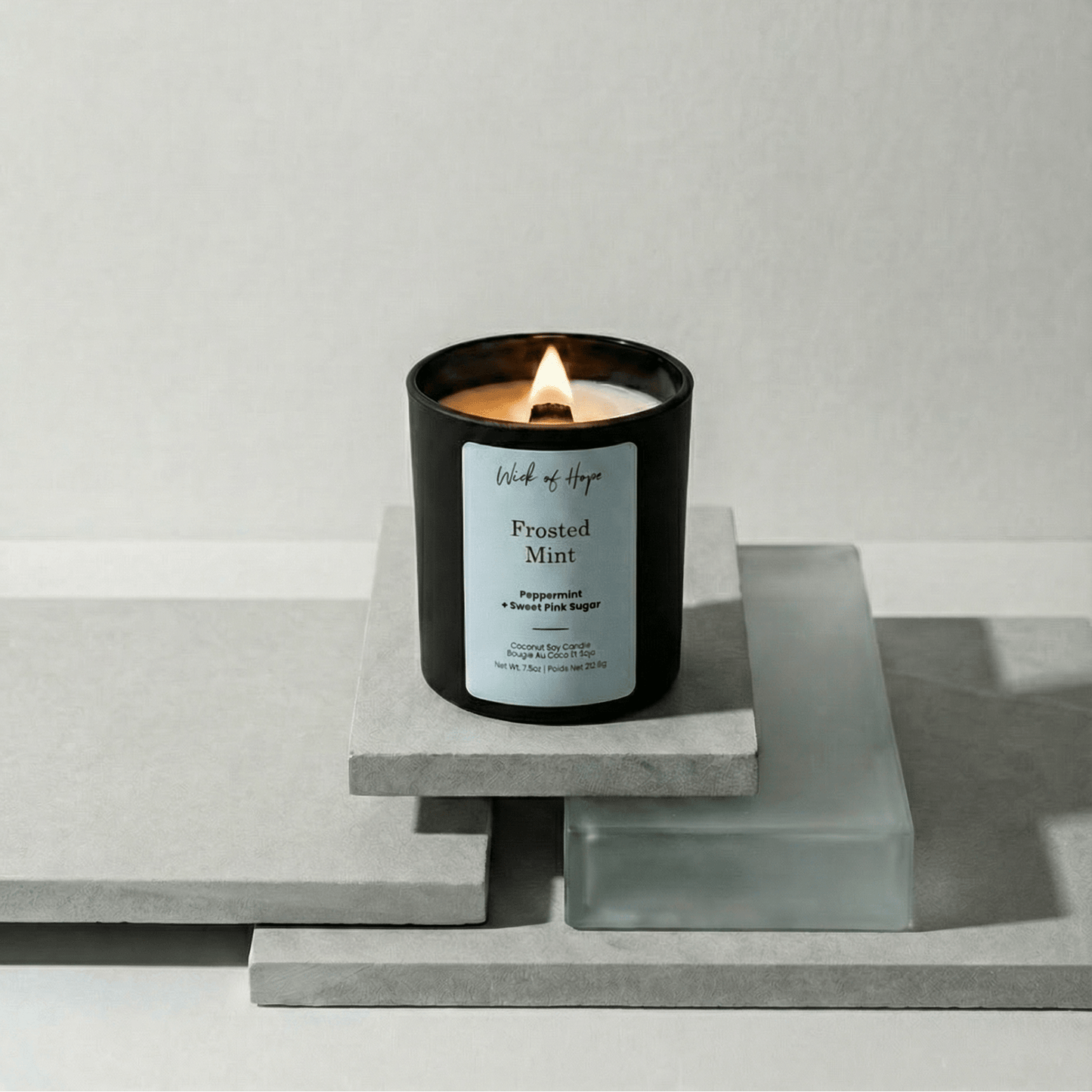 Frosted Mint Candle | Peppermint + Sweet Pink Sugar