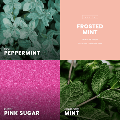 Frosted Mint Candle | Peppermint + Sweet Pink Sugar