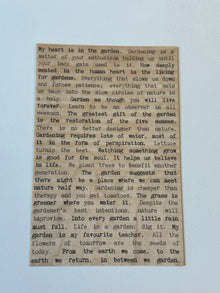 Carte postale en bois - Jardinage