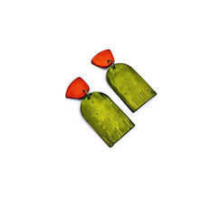 Bold Two-Tone Geometric Earrings, Post or Clip On – "Moe"