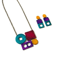 Geometric Jewelry Set with Bold Colors