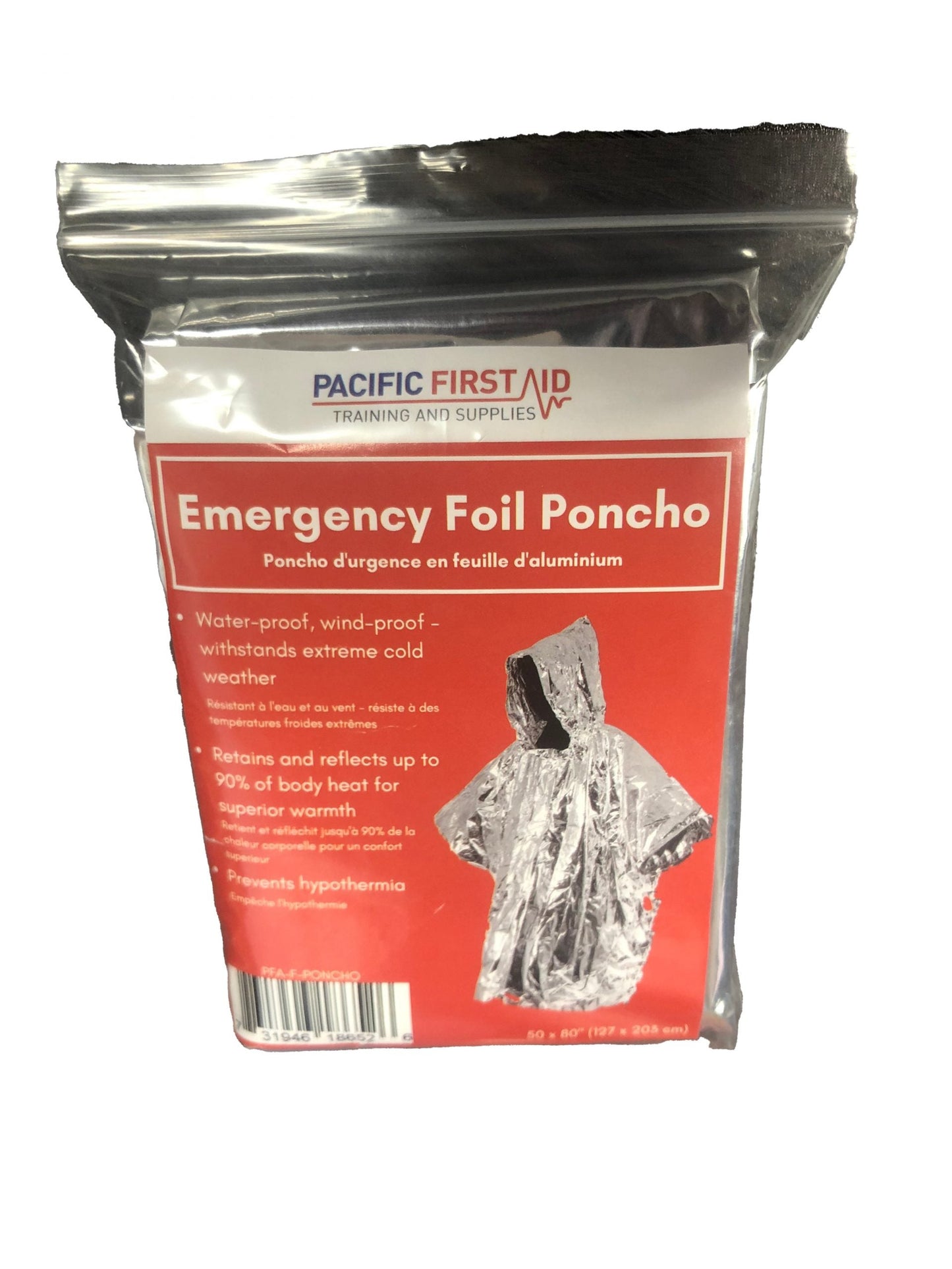 Poncho de survie en aluminium
