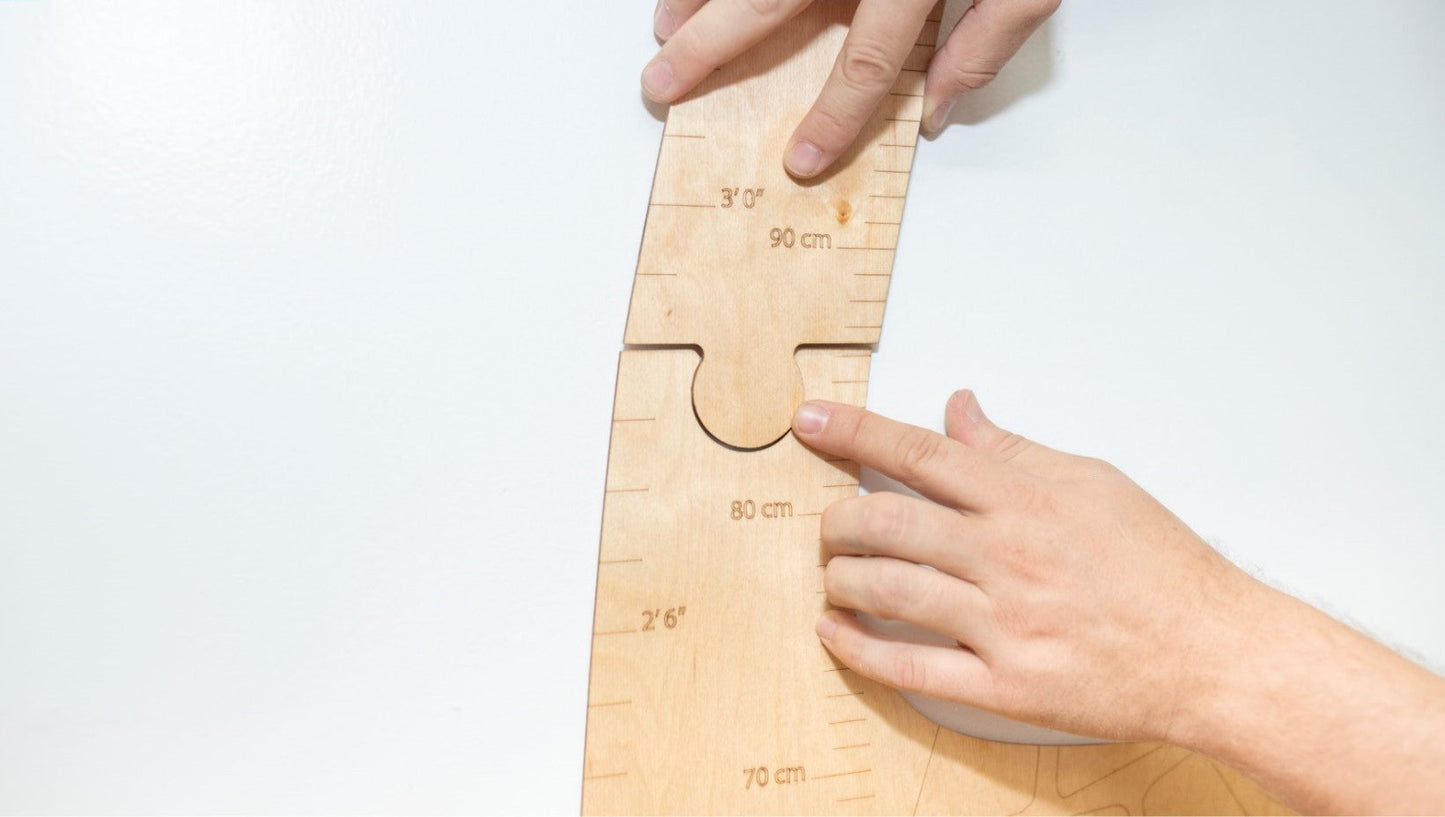 Règle de mesure en bois pour enfant - Girafe