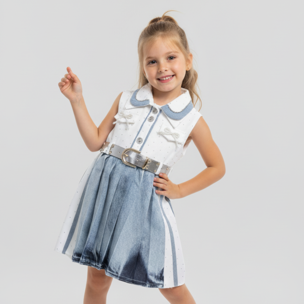 Sparkle Denim Girls Dress