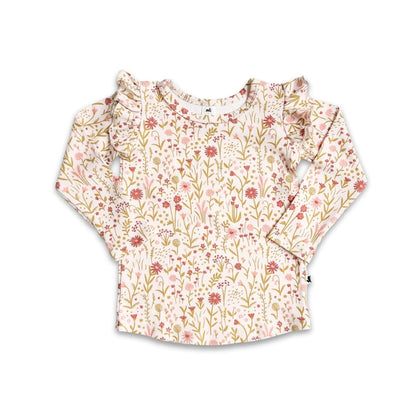 Baby Bamboo Ruffle Shoulder Long Sleeve Shirt | Meadow Muse