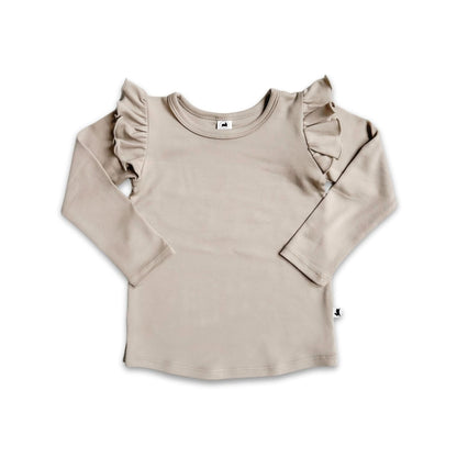 Baby Bamboo Ruffle Shoulder Long Sleeve Shirt | Meadow Muse