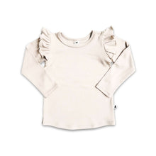 Baby Bamboo Ruffle Shoulder Long Sleeve Shirt | Cream