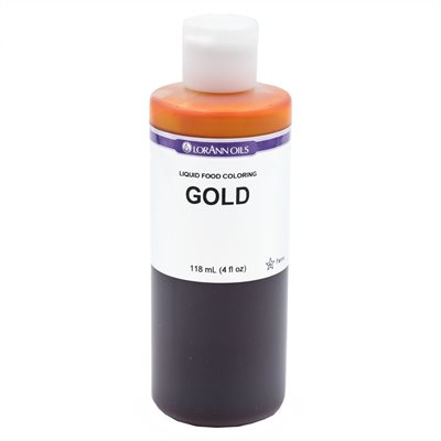 Gold Liquid Food Color - Liquid Food Coloring - 4 oz - 1 Gallon - Ships Free Within Canada on Orders Above CAD $199