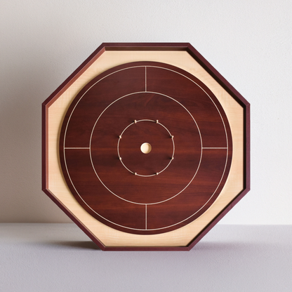 Jeu de Crokinole pour débutants par Crokinole Canada - Cerisier Shiraz et Mélaminé Érable - Ensemble de jeu de Crokinole traditionnel