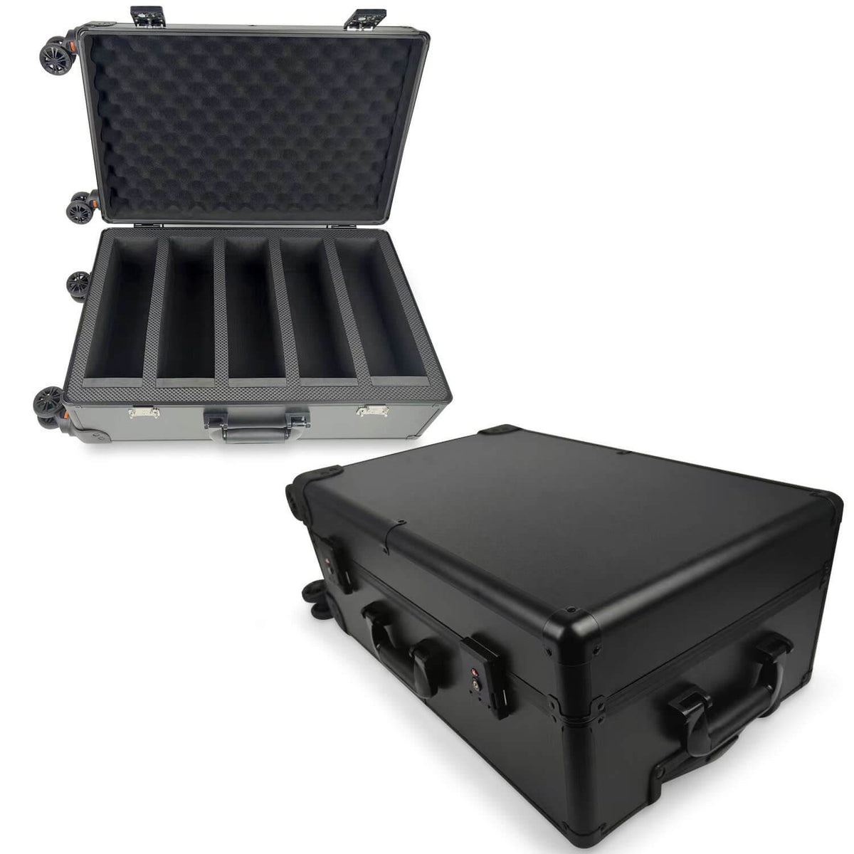 EVORETRO Graded Card Case — Show-Day Roller, TSA Lock, Foam