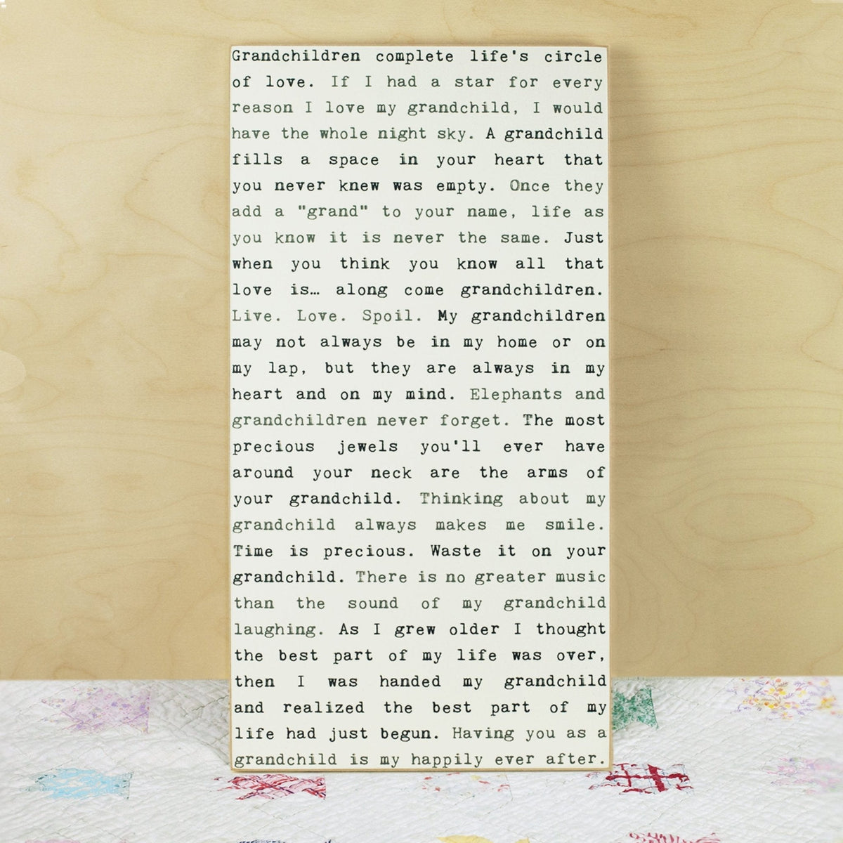 Typewriter Sign - Grandchildren