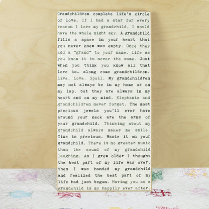 Typewriter Sign - Grandchildren