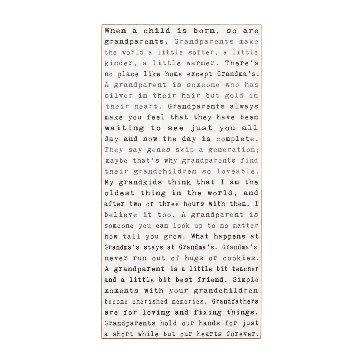 Typewriter Sign - Grandparents