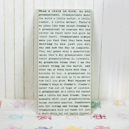 Typewriter Sign - Grandparents