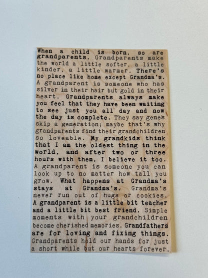 Wood Postcard - Grandparents