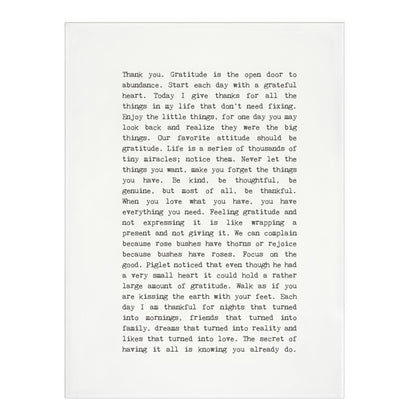 Tea Towel - Typewriter - Gratitude