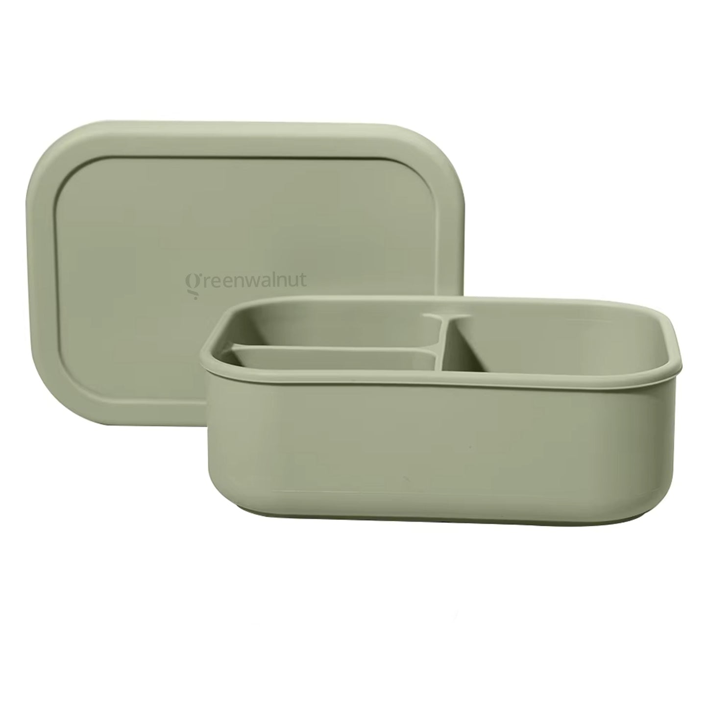 Ensemble boîte à bento en silicone et bouteille d'eau – Récipient alimentaire antifuite à 3 compartiments pour enfants et adultes